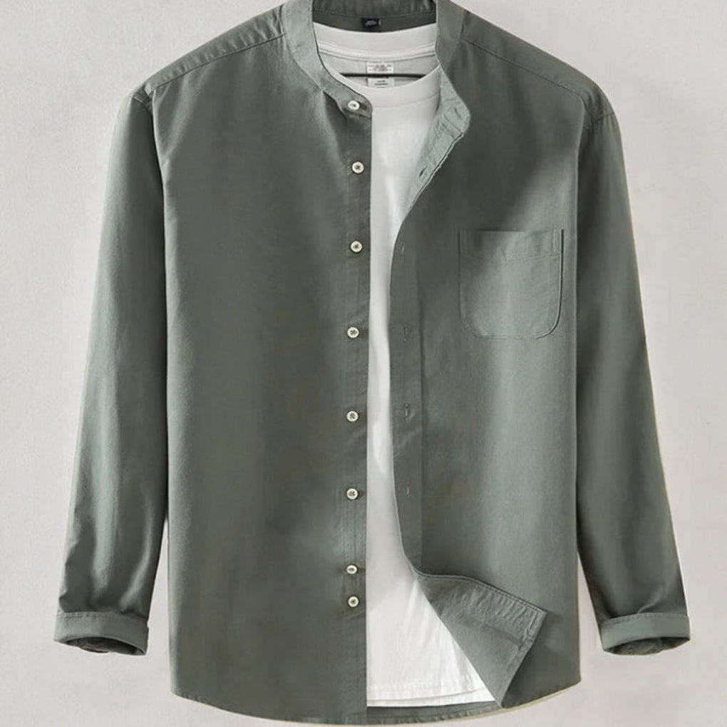 Classic Long-Sleeve Button Collar Shirt