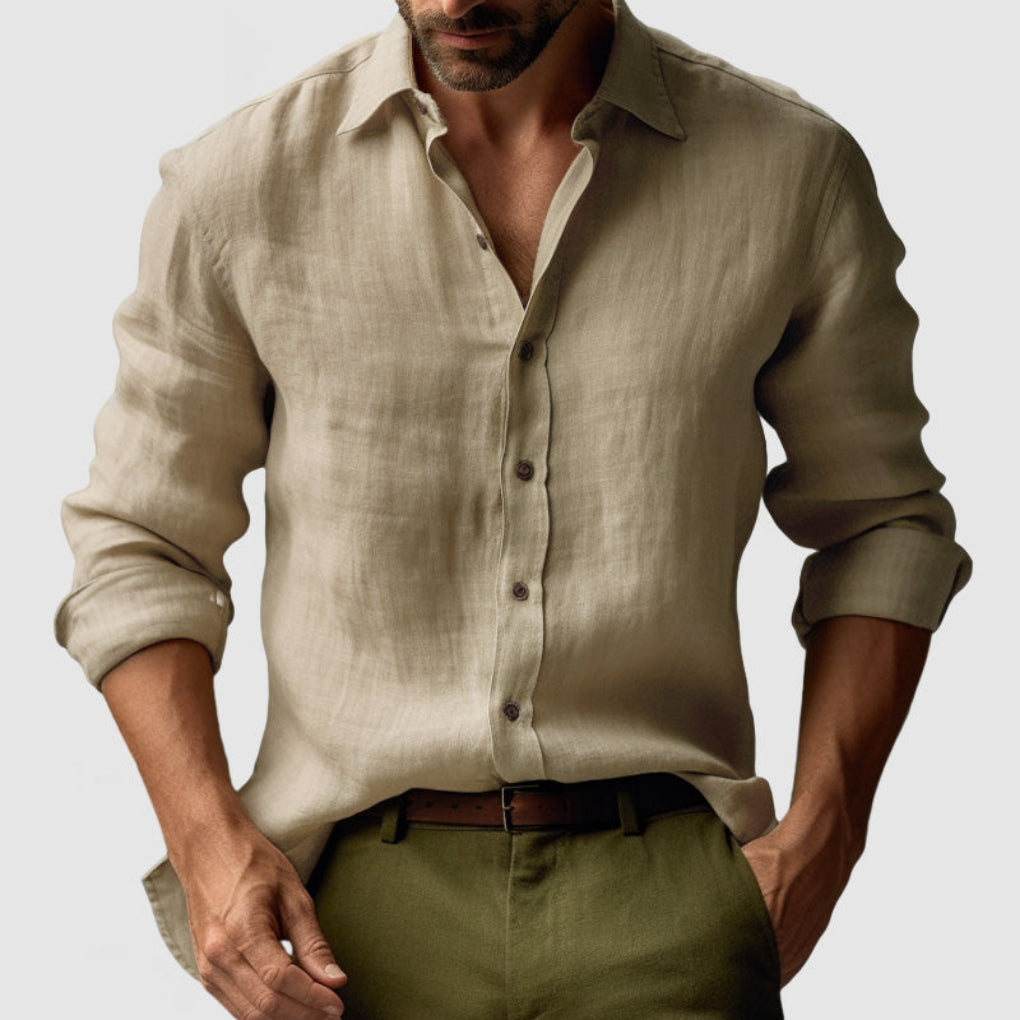 Casual Men’s Button-Down Shirt – Comfortable Regular Fit