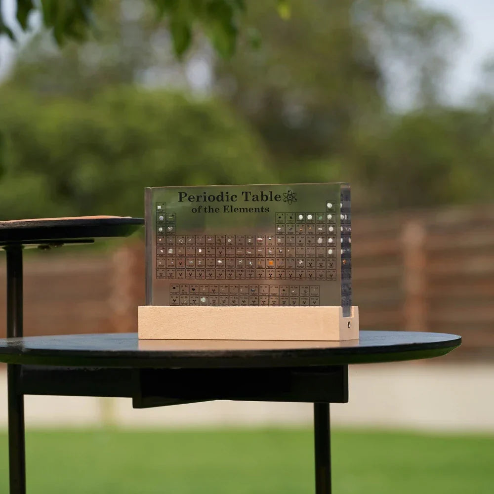 LED-Lit Periodic Table Model Featuring Real Elements