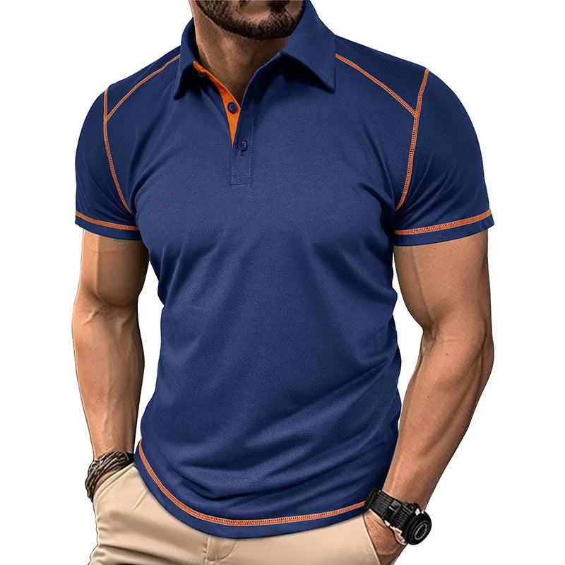 Men's Color Block Polo Shirt – Classic Design & Everyday Comfort