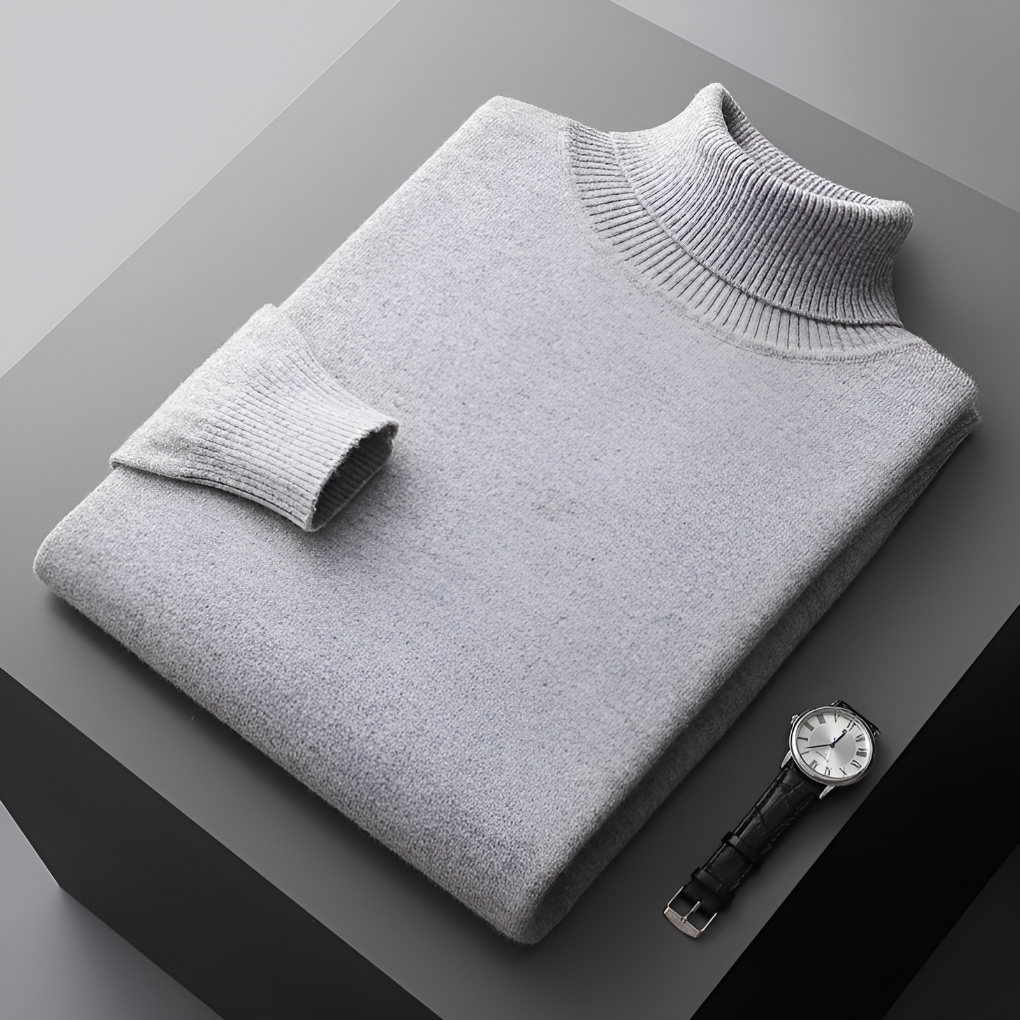 High-Quality Men’s Fine Wool-like Turtleneck Sweater