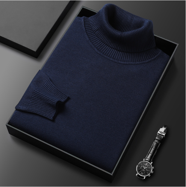 Men's Winter Roll-Neck Jumper with Long Sleeves