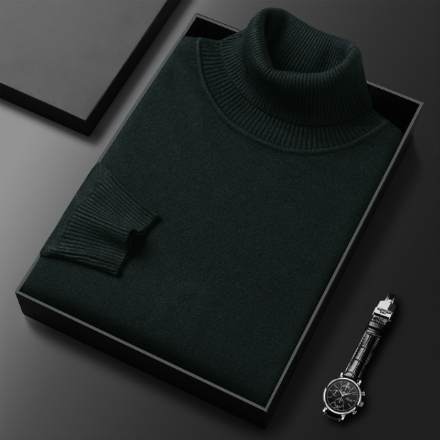 Men's Winter Roll-Neck Jumper with Long Sleeves