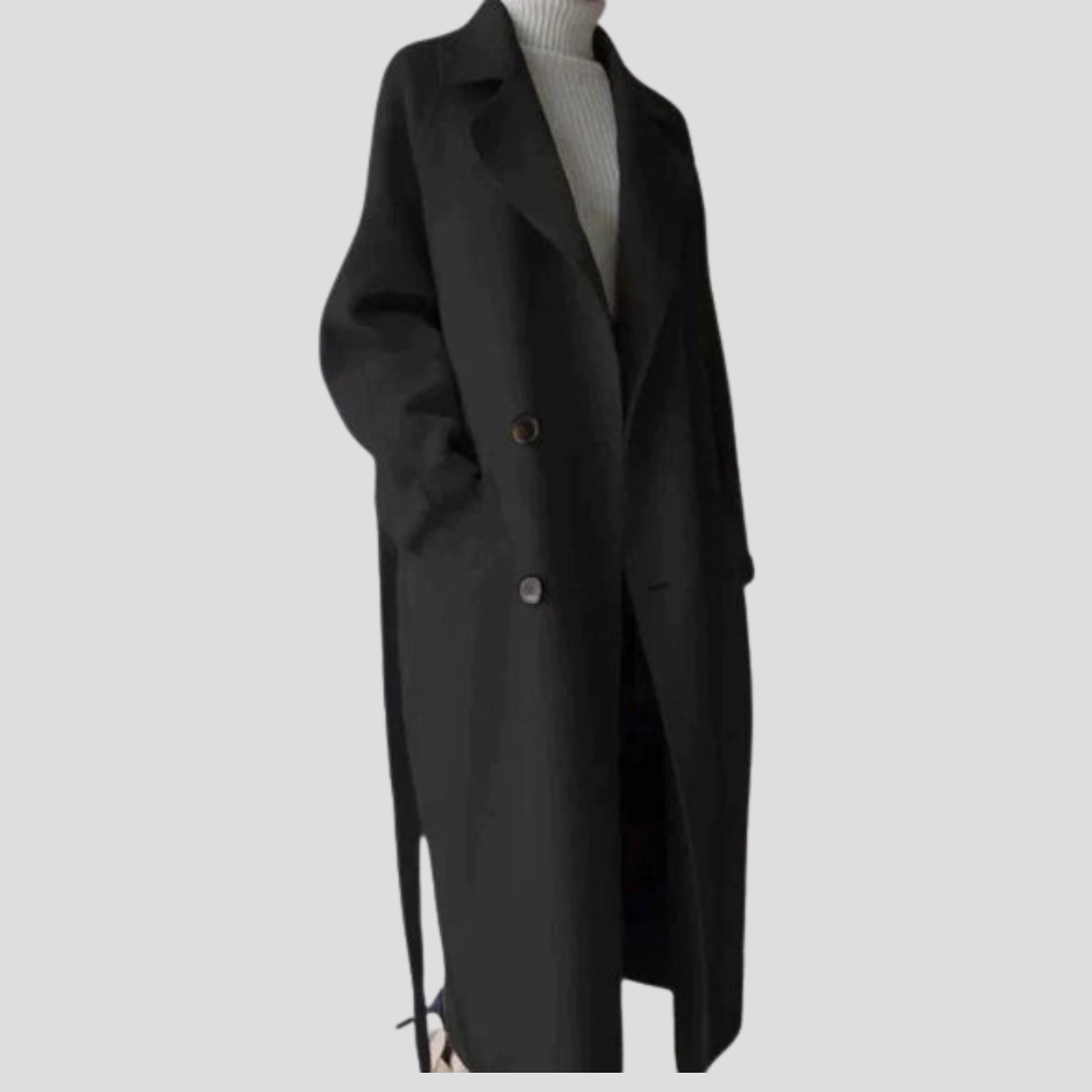 Women’s Long Wool-like Coat – Elegant Layer for Cold Days