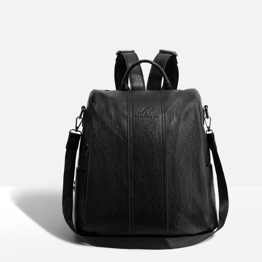 Women’s Anti-Theft Leather Backpack Convertible Design with Hidden Pockets for Travel & Daily Use