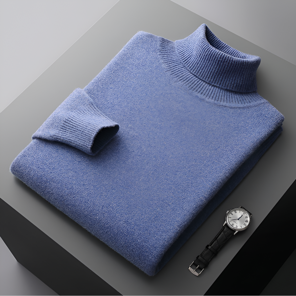 High-Quality Men’s Fine Wool-like Turtleneck Sweater