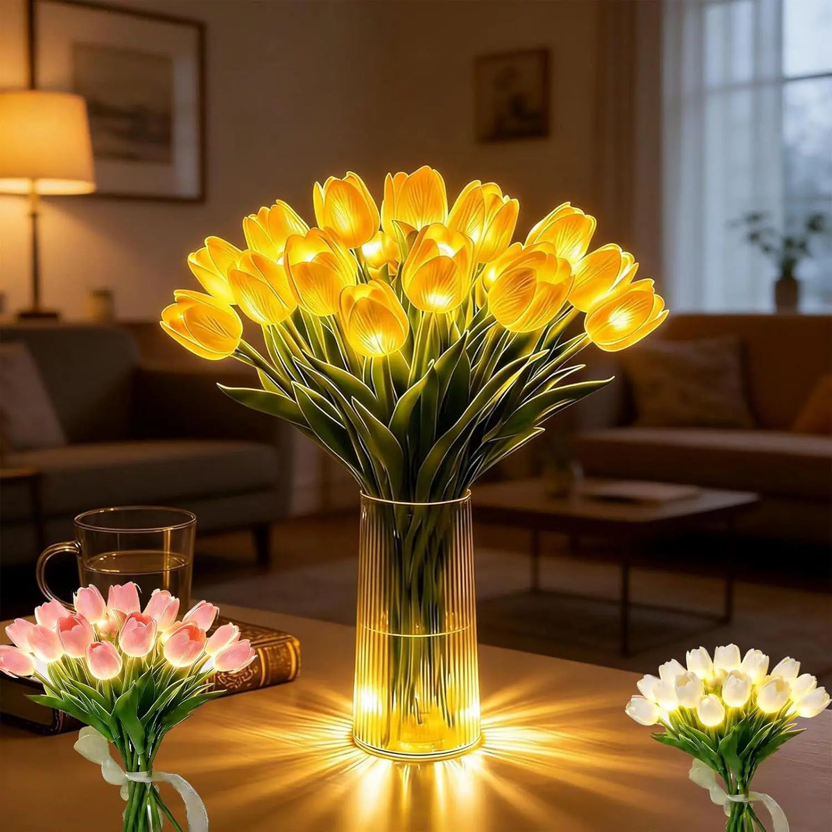 Cosy LED flower lamp for warm, atmospheric light