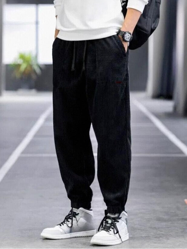 Men's Straight-Leg Corduroy Trousers, 9 Inch, Anti-Wrinkle, Fitted, Mid Rise with Long Legs