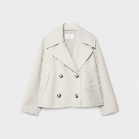 Modern Short Coat with Double-Breasted Front for Women