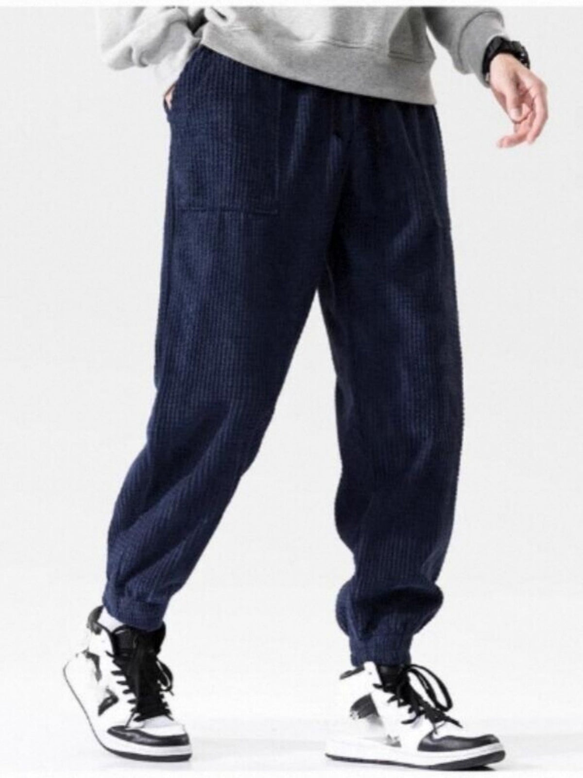 Men's Straight-Leg Corduroy Trousers, 9 Inch, Anti-Wrinkle, Fitted, Mid Rise with Long Legs