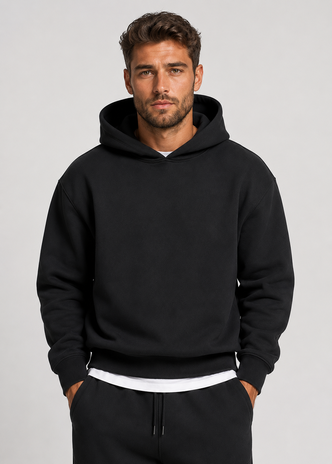 Men's Hoodie & Jogger Set - Soft Cotton Blend, Relaxed Fit