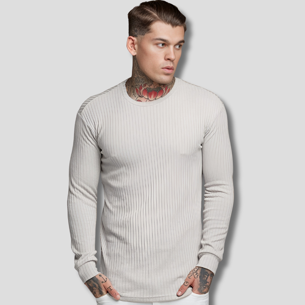 Fine Fine Wool-like Sweater Elegant Casual Style