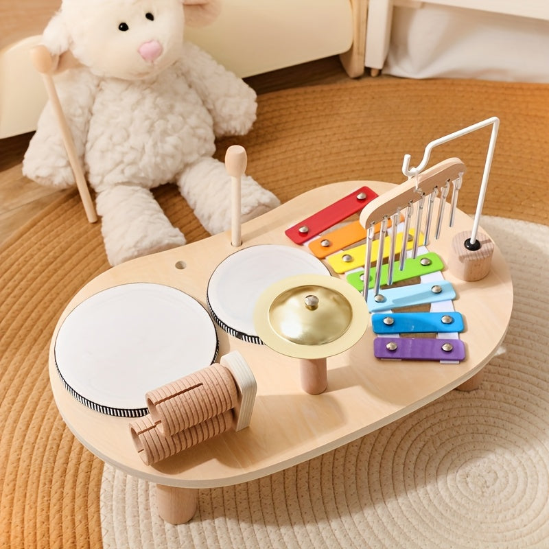 Wooden Montessori Music Table – All-in-One Musical Instrument Set for Children