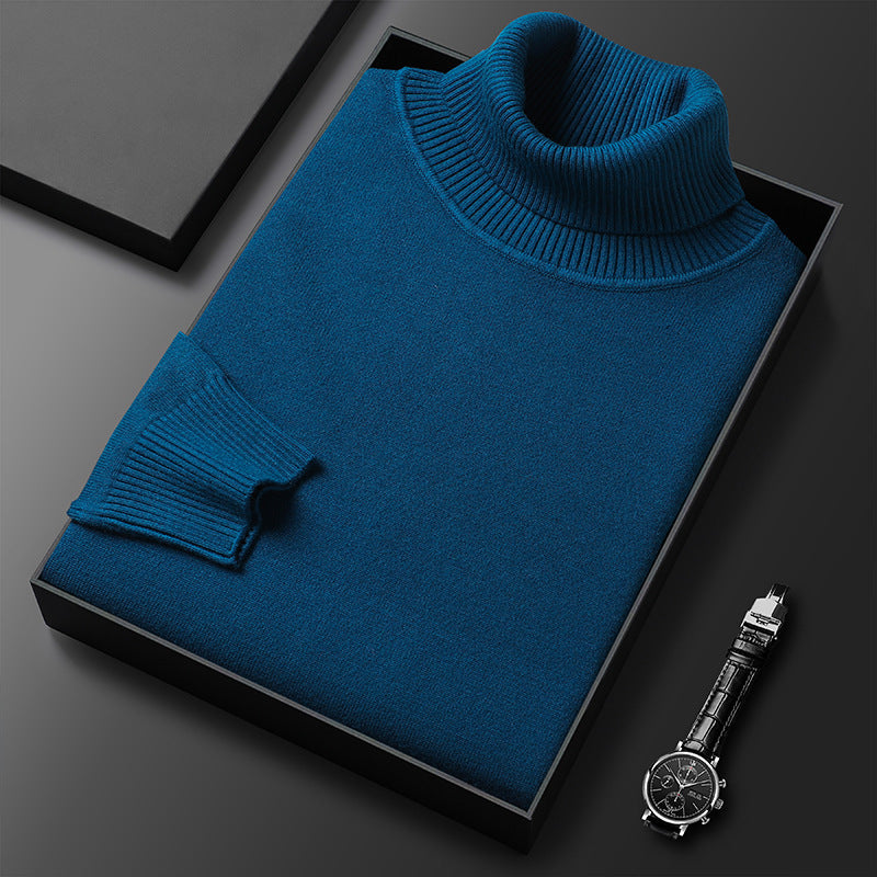 Men's Winter Roll-Neck Jumper with Long Sleeves
