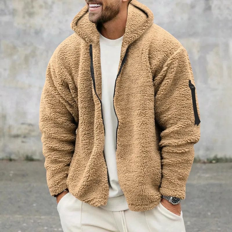 Men's Winter Fleece Jacket with Hood