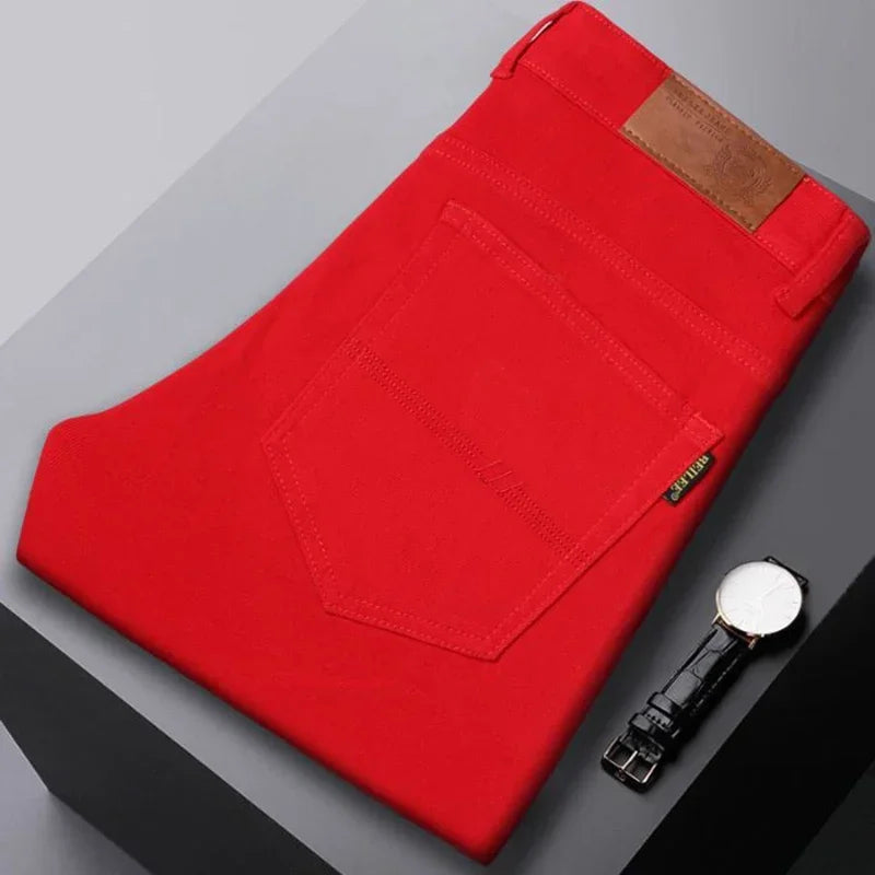 Men's Coloured Cotton Jeans with Straight Leg