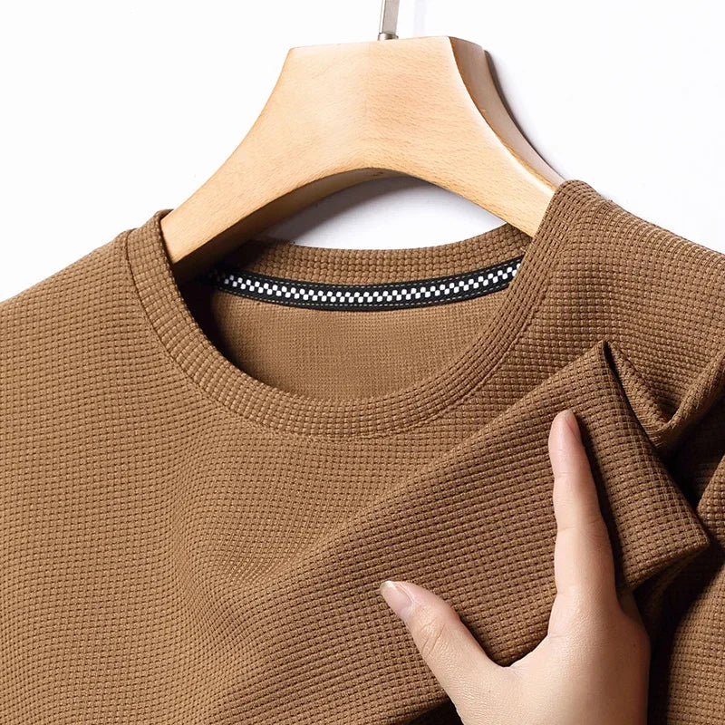 Men's Crew-Neck T-Shirt, Waffle Texture and Mesh