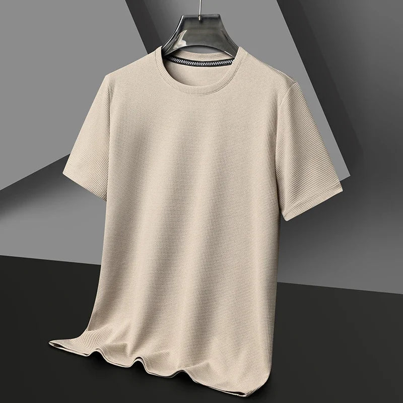Men's Crew-Neck T-Shirt, Waffle Texture and Mesh