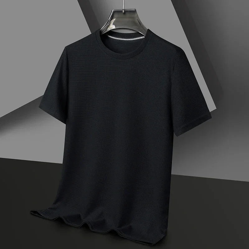 Men's Crew-Neck T-Shirt, Waffle Texture and Mesh