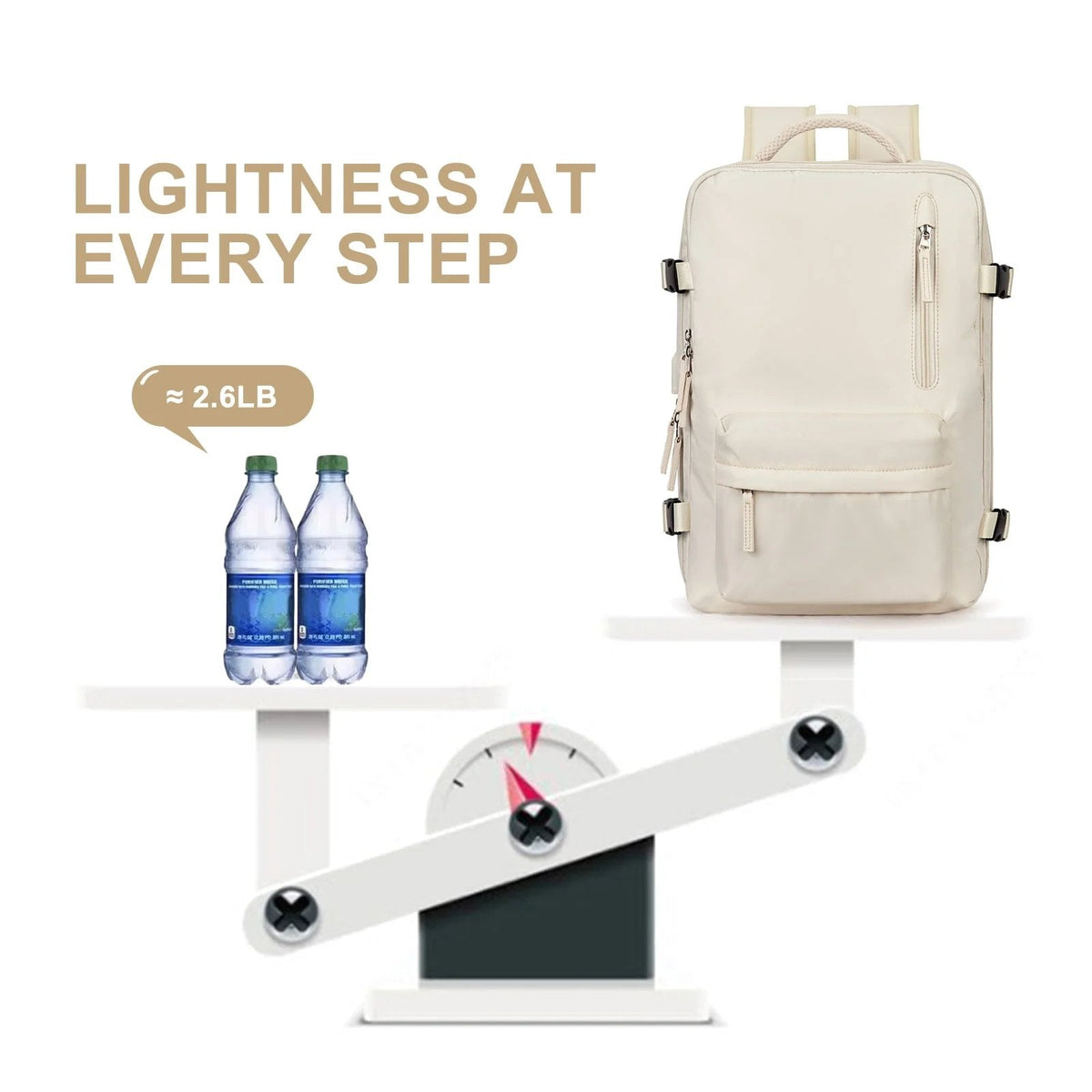 Multifunctional women's backpack 35 L with USB port