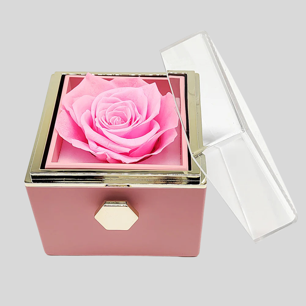 Eternal Rose With Custom Engraved Necklace