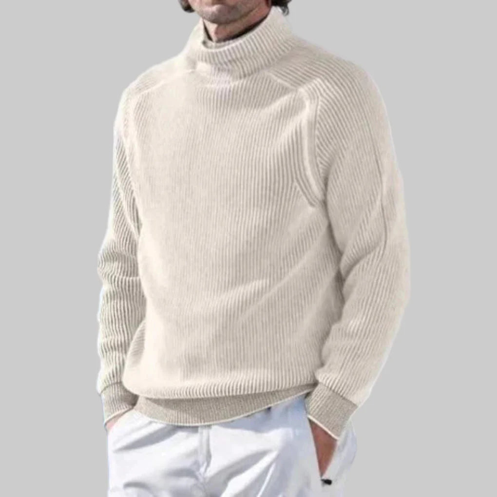 Men’s Turtleneck Sweater Elegant Plain Colour Knit