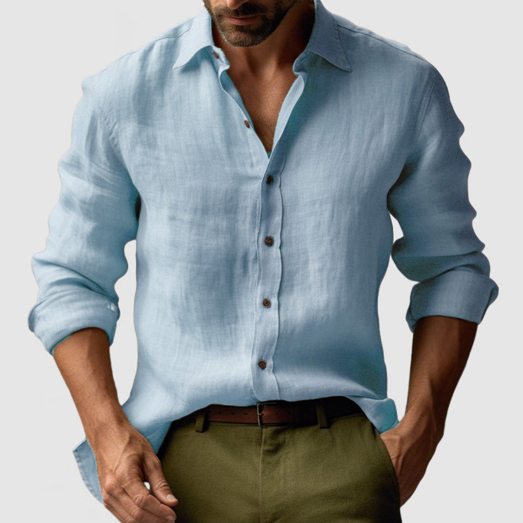 Casual Men’s Button-Down Shirt – Comfortable Regular Fit
