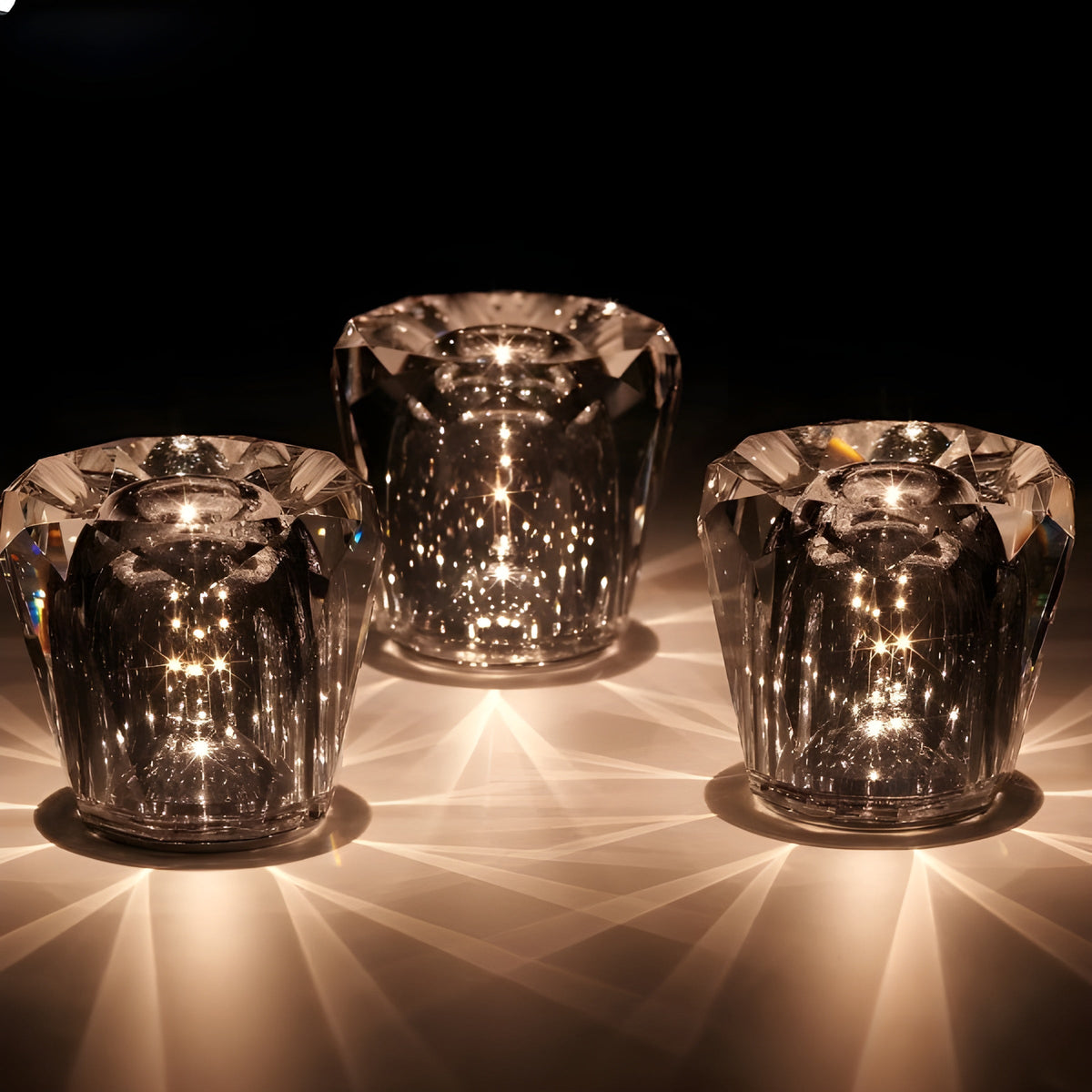 Rechargeable Crystal Table Lamp with Diamond Design – Luxury Edition