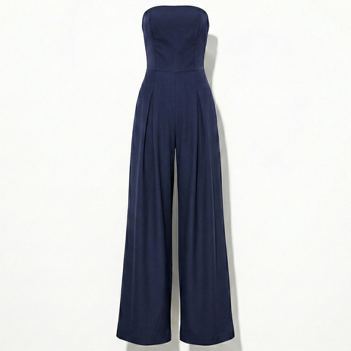 Chic Women’s Strapless Jumpsuit with Flowy Wide Legs