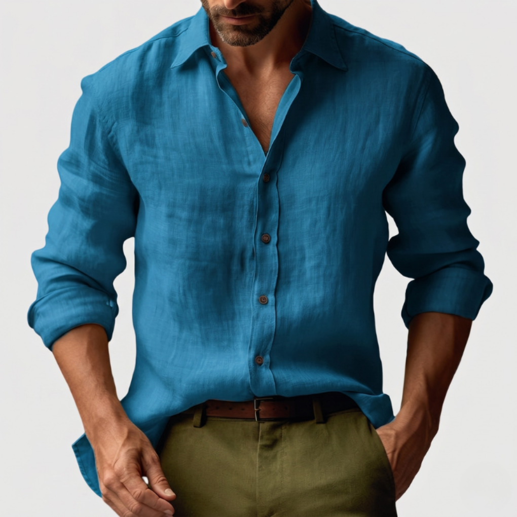 Casual Men’s Button-Down Shirt – Comfortable Regular Fit