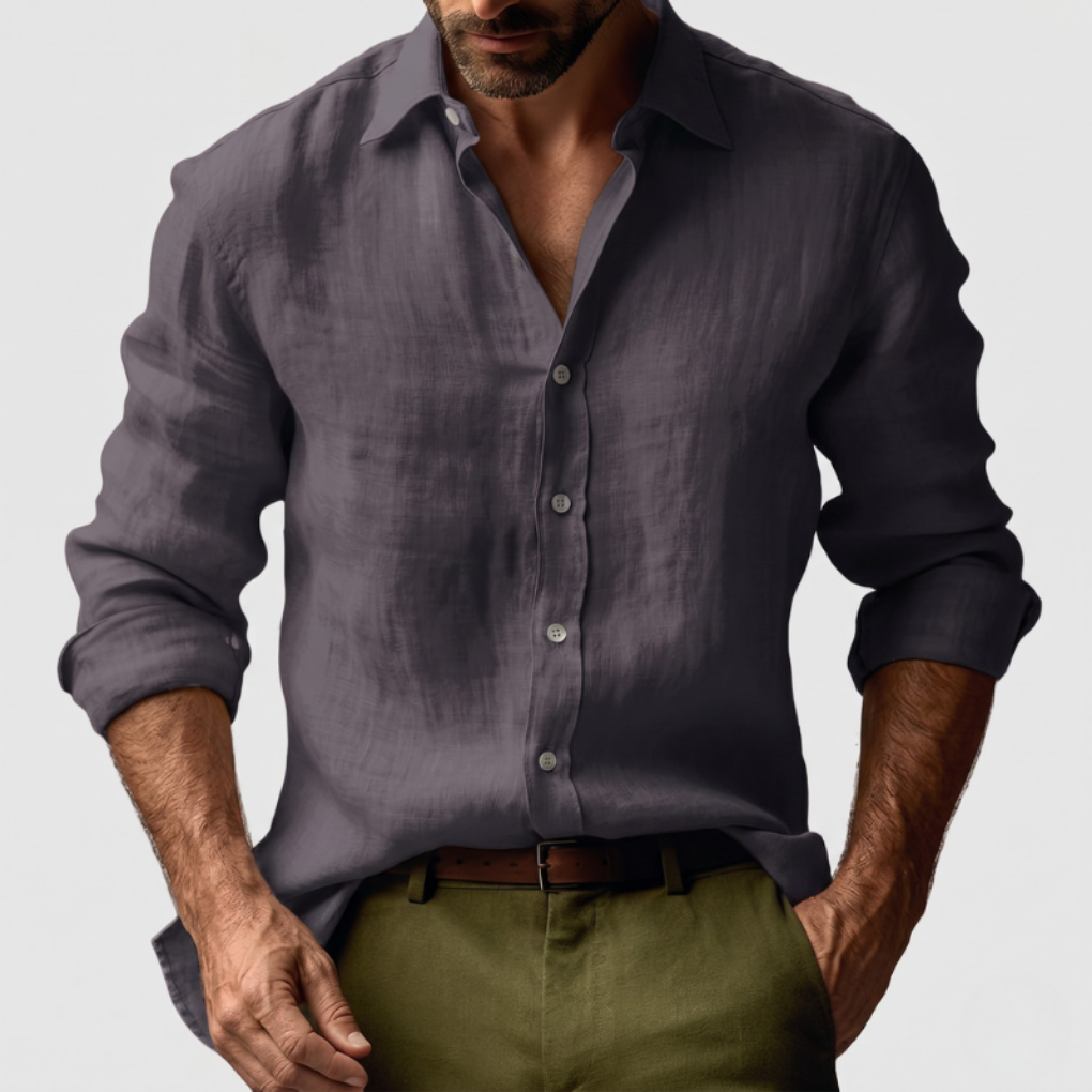Casual Men’s Button-Down Shirt – Comfortable Regular Fit