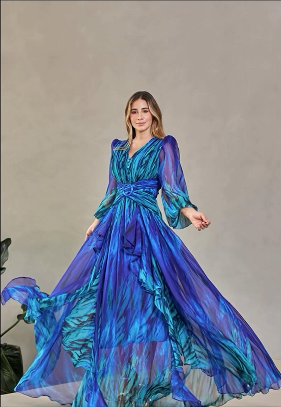 Women's Spring Dress with Flowing Silhouette and Lightweight Construction