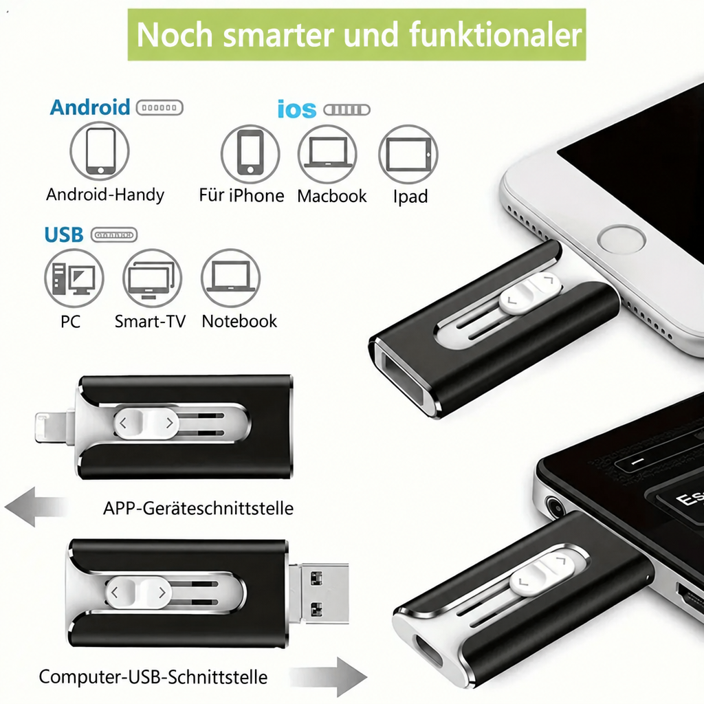 4-in-1 Memory Stick - Extra Storage for Your Smartphone