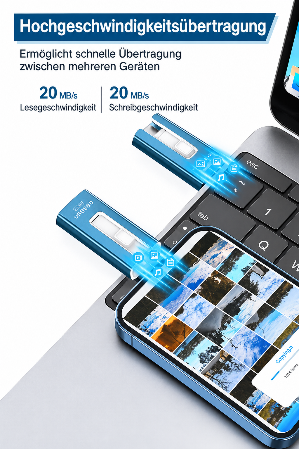 4-in-1 Memory Stick - Extra Storage for Your Smartphone