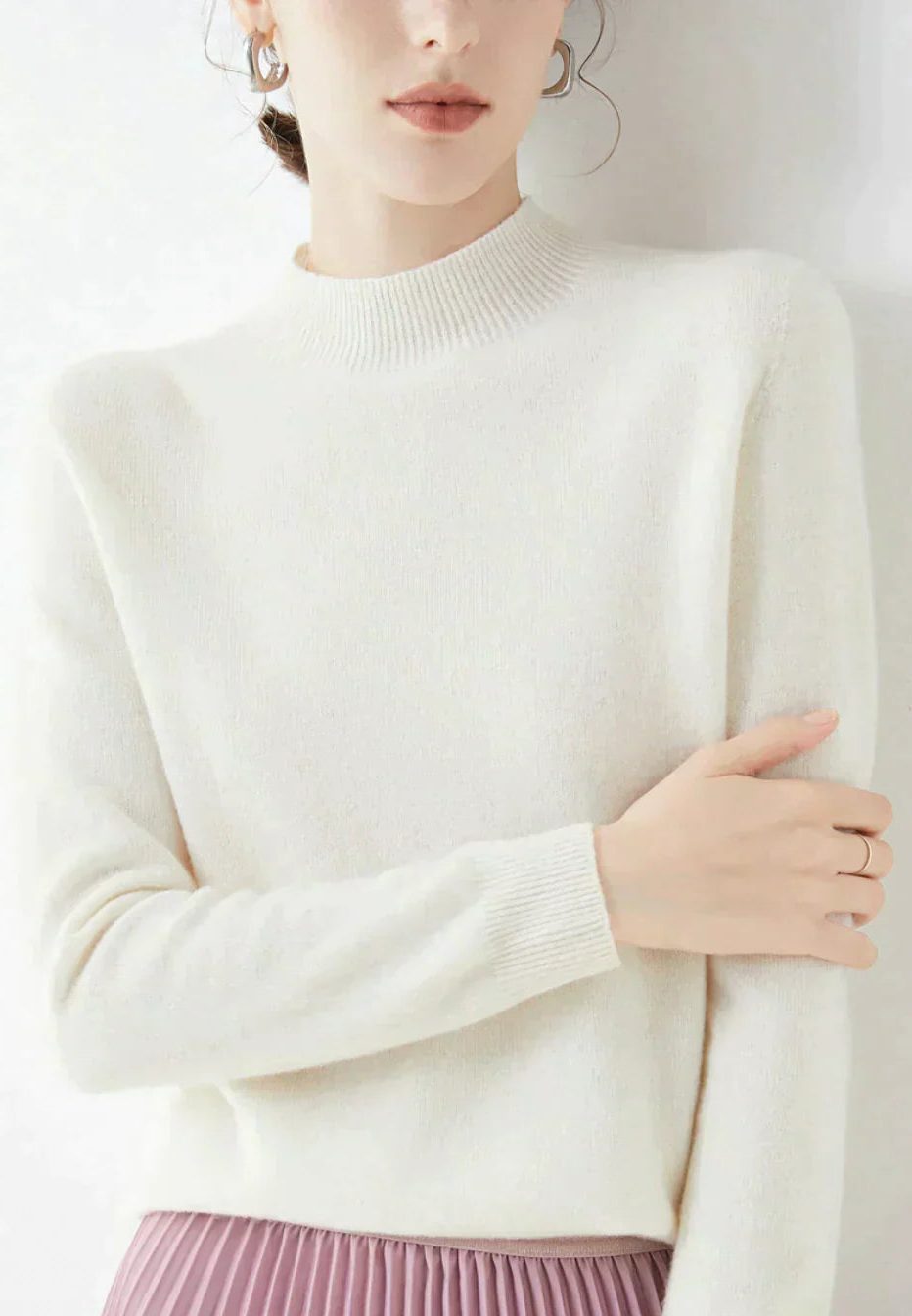 Cashmere Sweater with Crew Neck for Women