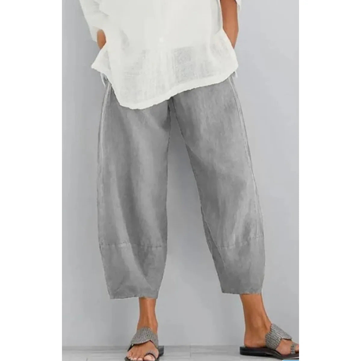 Women's Trousers with Elasticated Waist and Wide Leg