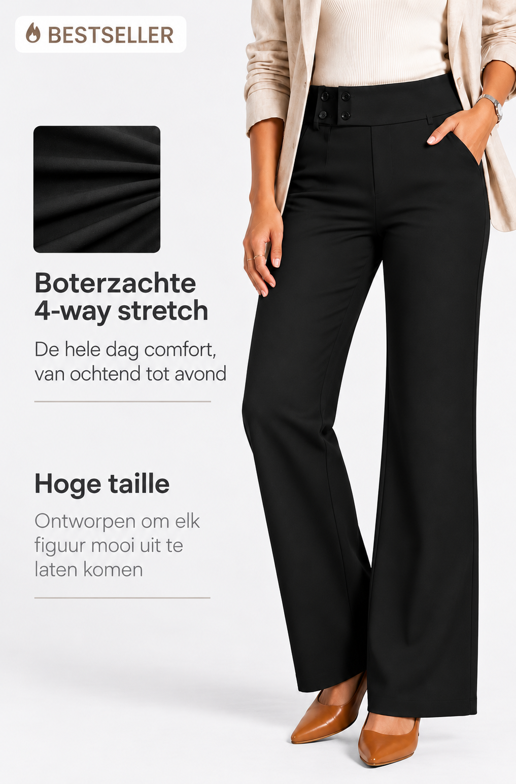 Everyday Stretch Trousers | High Waist & All-Day Comfort