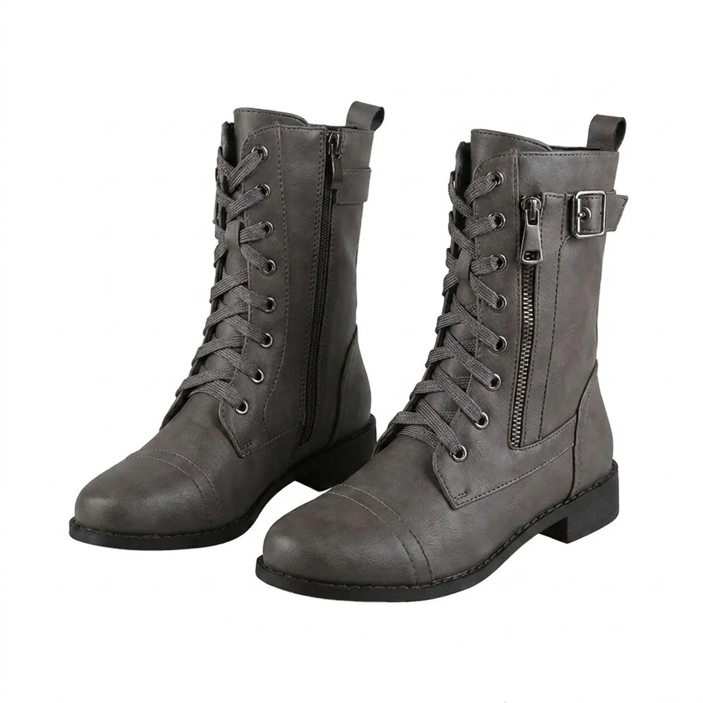 Women's Wide Fit Leather Boots with Cushioned Support
