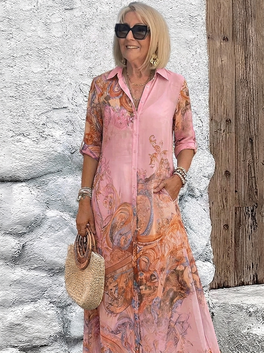 Mediterranean resort maxi dress