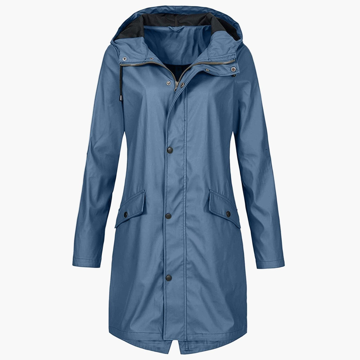 Hooded Longline Raincoat for Women