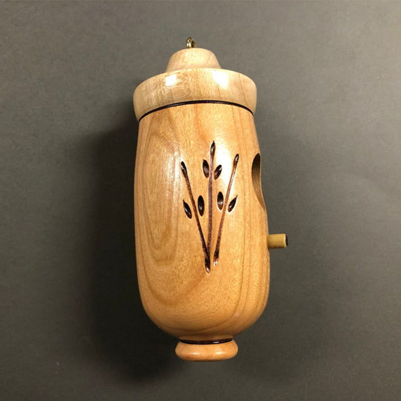 Hummingbird House Wooden Bird Feeder with Hand-Carved Perch and Natural Wood Grain