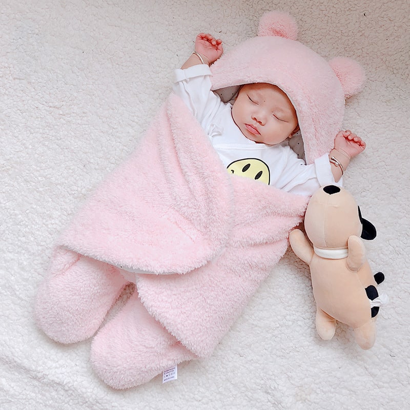 Kids' Newborn Swaddle Blanket with Infant Sleep Sack and Hooded Baby Sleeping Bag Design New Born