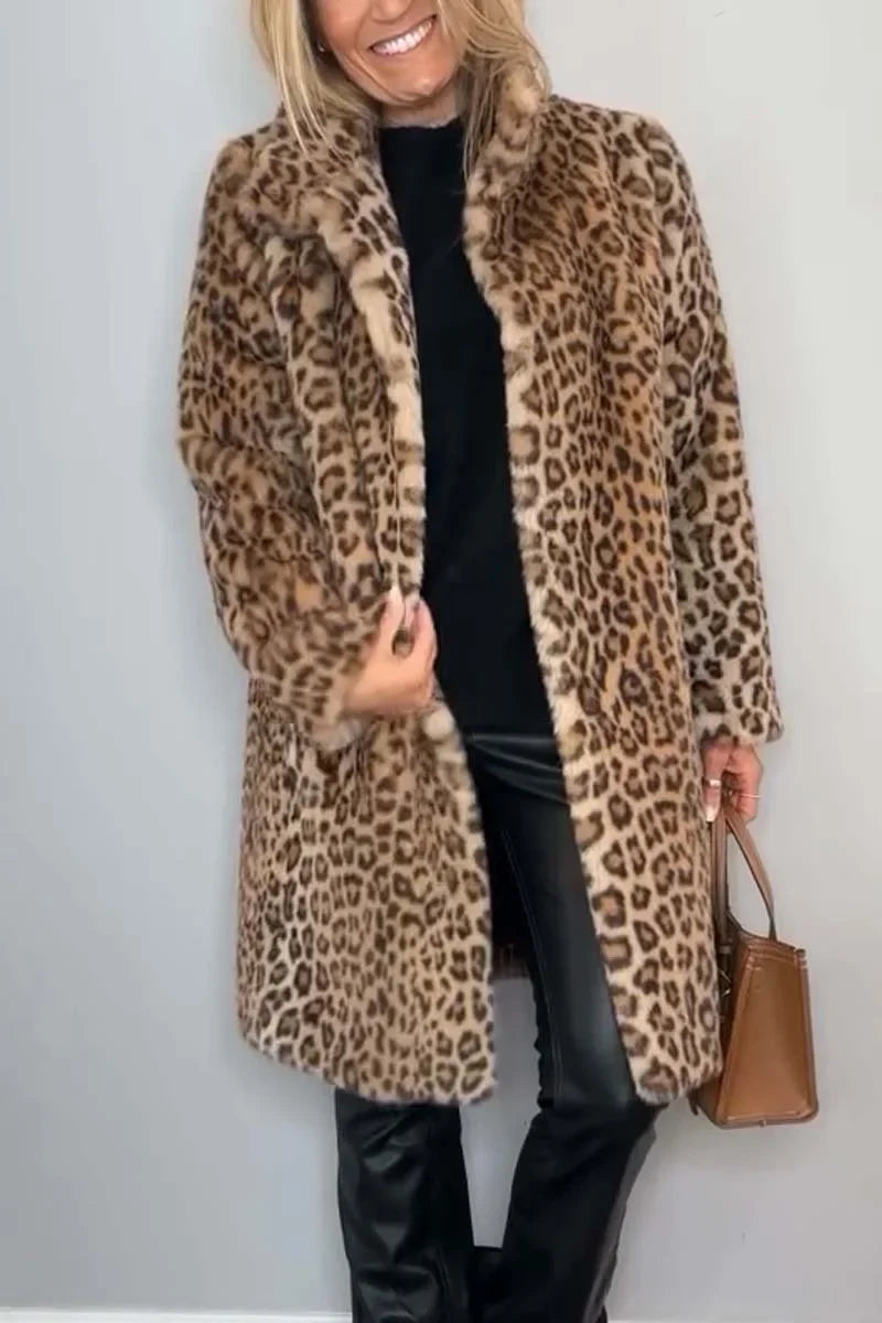 Leopard winter coat