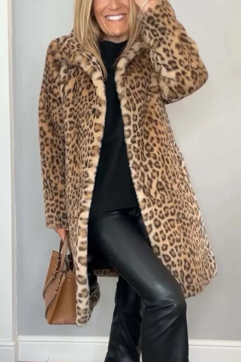 Leopard winter coat