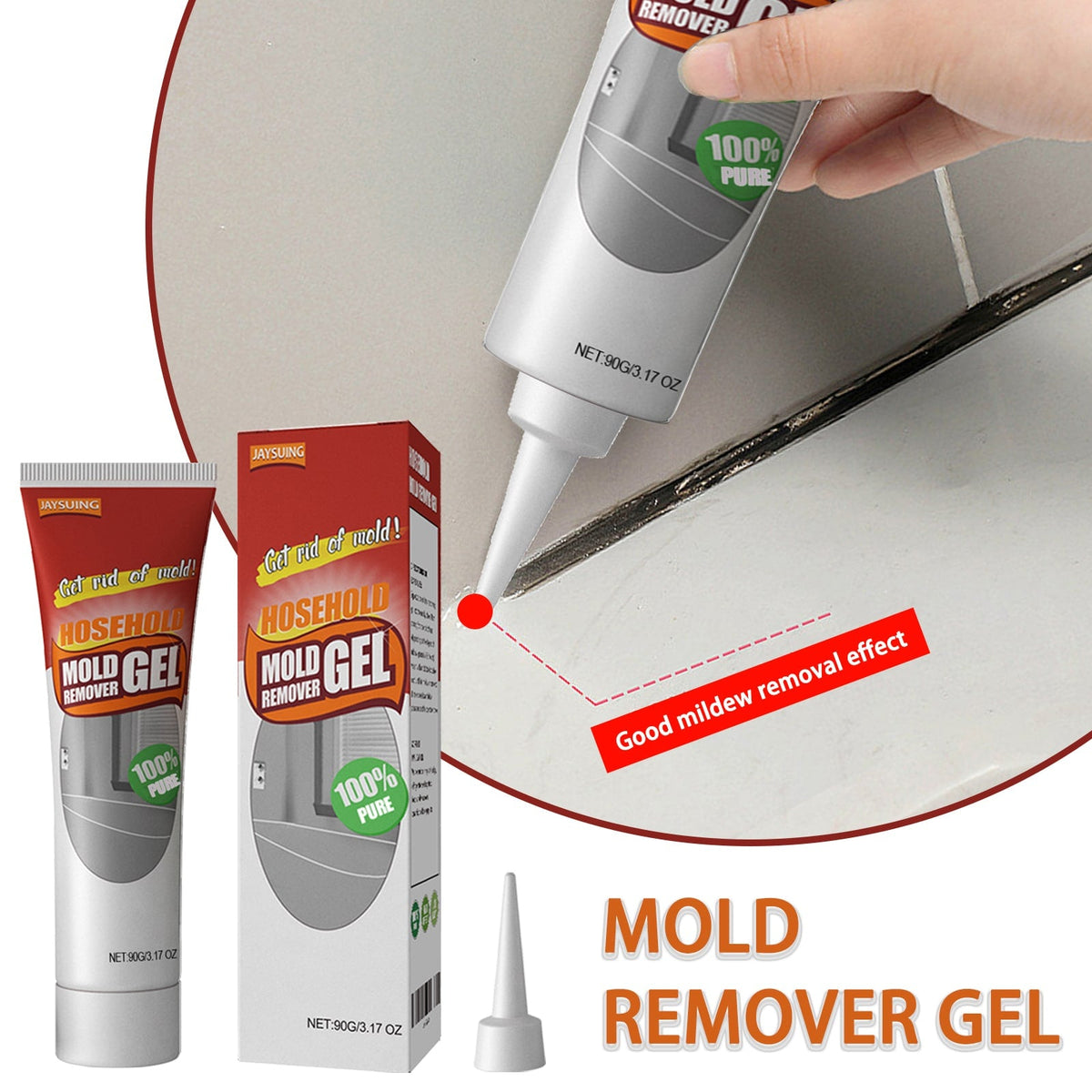 Mould and Mildew Remover Gel with Applicator Nozzle for Bathroom Tile Grout
