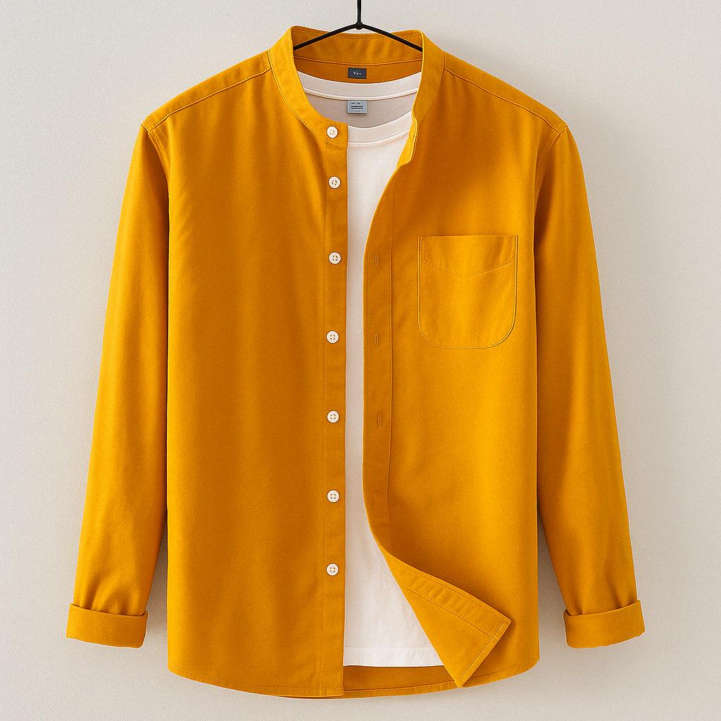 Classic Long-Sleeve Button Collar Shirt