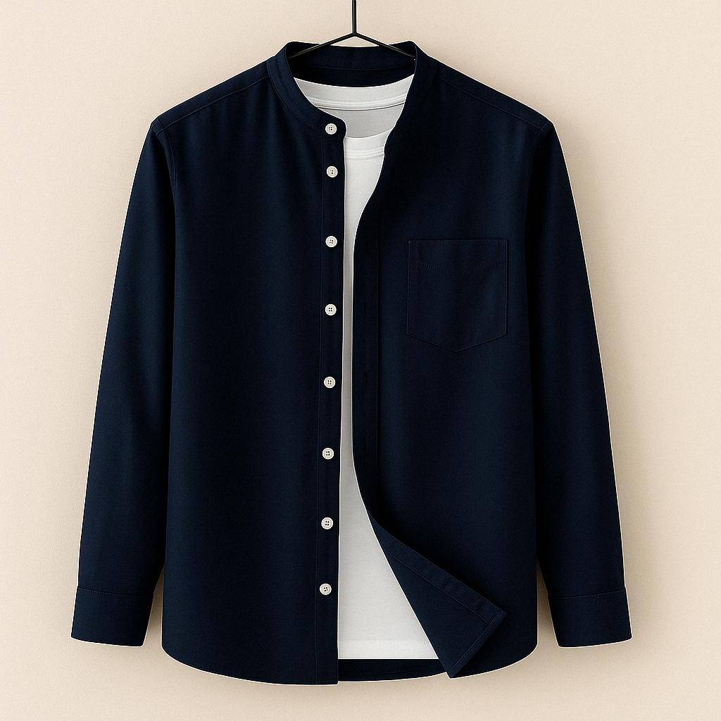 Classic Long-Sleeve Button Collar Shirt