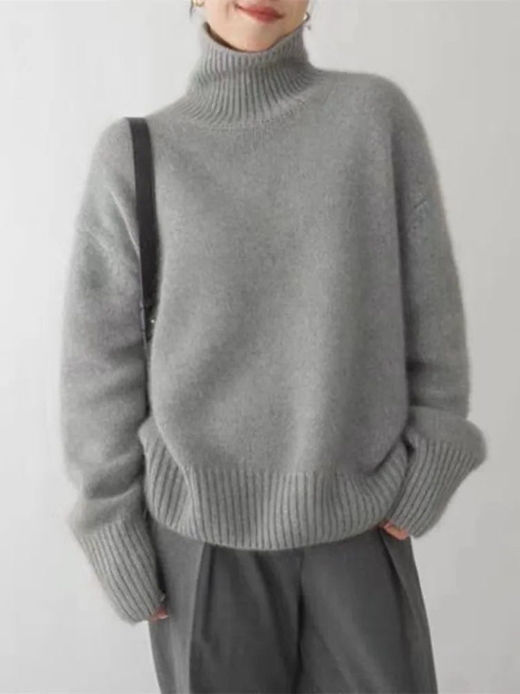 Cashmere Oversized Sweater with Turtleneck for Women