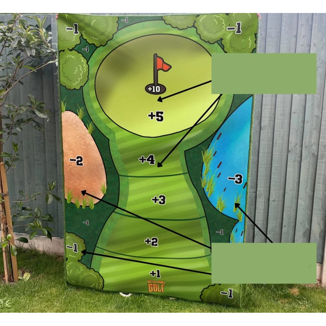 Portable Golf Chipping Game with Sticky Target Mat and 16 Colour-Coded Balls Bucket