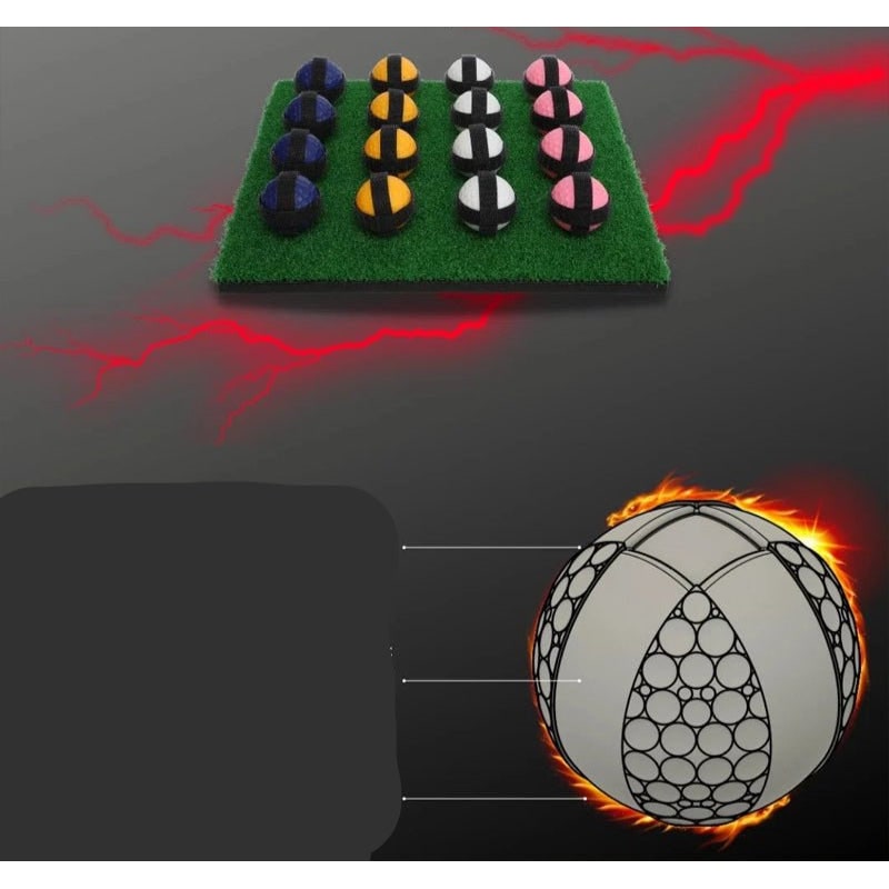 Portable Golf Chipping Game with Sticky Target Mat and 16 Colour-Coded Balls Bucket